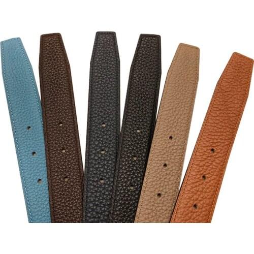 2021 WITHOUT BUCKLE new design 3.2cm high quality men women togo genuine leather strap trousers first layer belt free shipping