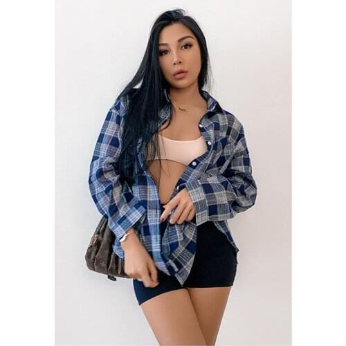 Yoga Shirt Women Fashionable Temperament Loose Thin Single Breasted Plaid Long Sleeved Thin Style Running Sun Proof Clothing
