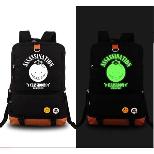 New Assassination Classroom Backpack Korosensei Anime Canvas Student Luminous Schoolbag Unisex Travel Bags