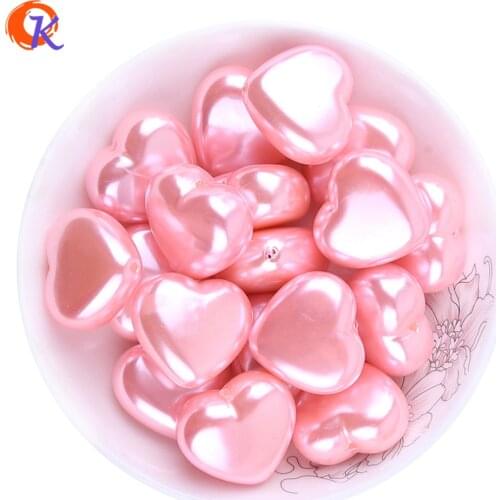 Cordial Design 70Pcs/Lot Valentines Day Style 25mm Pink Color Heart Acrylic Pearl Chunky Beads For DIY Jewelry CDWB-517778