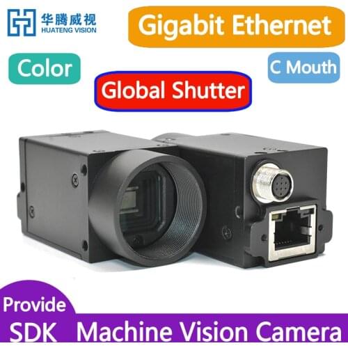 High Speed Gige Ethernet 1.3MP Industrial Machine Vision 1/2 Color Digital Camera + SDK, Global Shutter 1280X1024@ 92FPS
