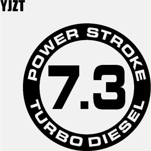 YJZT 12.9CM*12.9CM 7.3 POWER STROKE TURBO DIESEL Vinyl Decal Car Sticker Black/Silver C3-0880