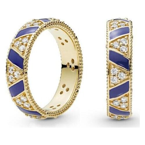 Original 925 Sterling Silver Pan Ring Shine Exotic Stones & Stripes Ring For Women Wedding Party Gift Fine Jewelry