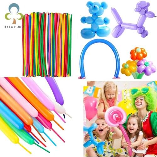 100pcs/lot Mix color 26cm balloon Wedding Birthday Party Decoration Magic Ballons Kids Assorted Latex Long toys WYW