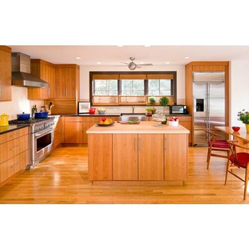 2017 hot sales new design classic custom made solid wood kitchen cabinets matt flat panel wooden kitchen cabinetery SKC1612023