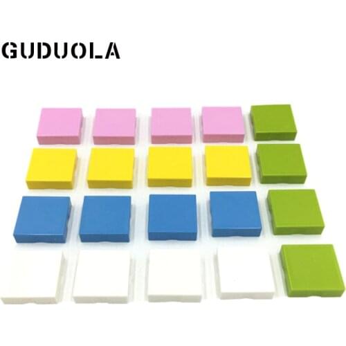 30pcs/lot Big Brick Tile 2x2 with Groove Flat Studs Building Blocks City Bricks Parts DIY Toys