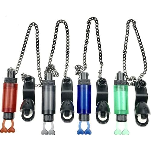 4 Colors 2 heads Carp Fishing Bite Alarm Hanger Swinger LED Illuminated Indicator chain swingers fishing tool Bobbins