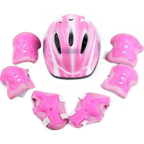 7pcs Kid Child Cycling Cycling Equipment Bicycle Helmet Roller Skating Bike Helmet Knee Wrist Guard Elbow Pad Set