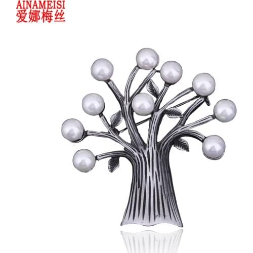 AINAMEISI Vintage Tree Brooches For Women Antique Life Tree Plants Banquet Wedding Dress Charms Brooch Pins Jewelry