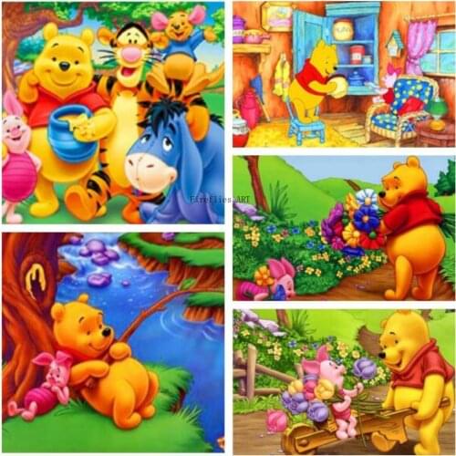 Disney DIY Diamond Painting Cartoon Mosaic Winnie The Pooh Diamond Rhinestone Embroidery Cross Stitch Kits Home Decor Gift