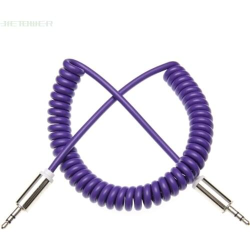 3.5 Jack AUX Audio Cable 3.5MM Male to Male Cable For Phone Car Speaker MP4 Headphone 3.5MM Jack to Jack Spring Cables 500pcs