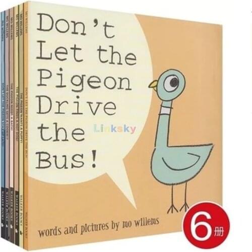 Pigeon drive the bus,6 NEW Mo Willems Pigeon books-Needs a Bath, Stay Up Late, Drive the Bus,for Children & Young Adults