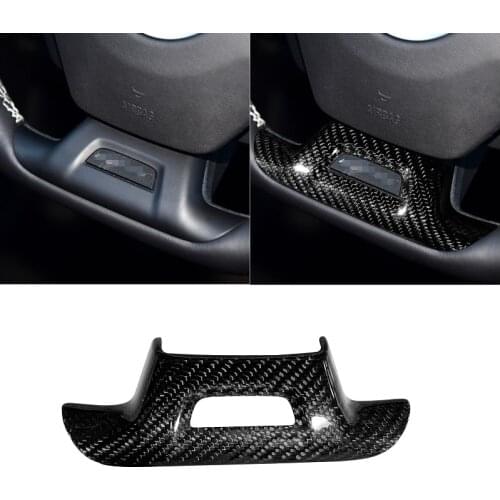Fit For Chevrolet Camaro 2016-2020 Add on Style Real Dry Carbon Fiber Steering Wheel Trim Cover with/without Hole- 1 Pcs