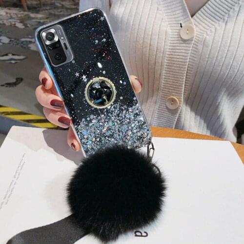 For Xiaomi Redmi Note 10 Pro Case Luxury Bling Glitter Ring Stand Phone Cover Xiaomi Redmi Note 10S Note10 10Pro1 0 Covers Capa
