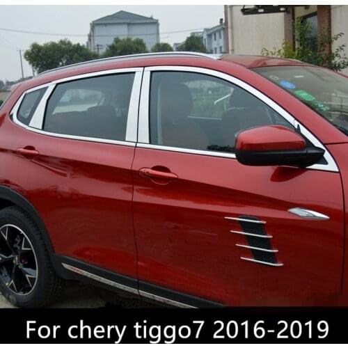 For chery tiggo7 tiggo 7 2016-2019 Car center column window trim body center column stainless steel decorative strip