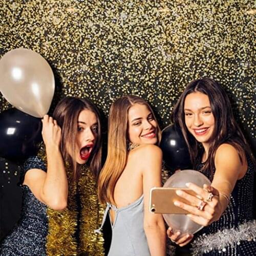 Birthday Party Banner Photography Backdrop Gold Black Sparkly Glitter Desserts Table Backdrop Photocalls Studio PhotoshootHZ1110