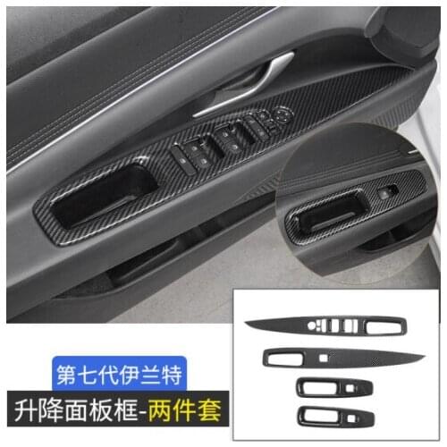 For Hyundai Elantra CN7 2020 2021 Rear Fog Lamp Cover Light Trim Overlay carbob fibre Garnish Panel Frame Chrome Car Styling