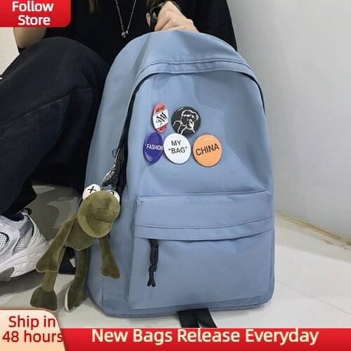 For Teenage School Backpck Casual Solid High Quality Waterproof Travel Bag Fashion Student Women and Men Childrens Backpack