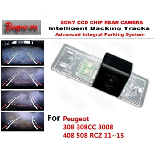 For Peugeot 308 308CC 3008 408 508 RCZ 11~15 CCD Car Backup Parking Camera Intelligent Tracks Dynamic Guidance Rear View Camera