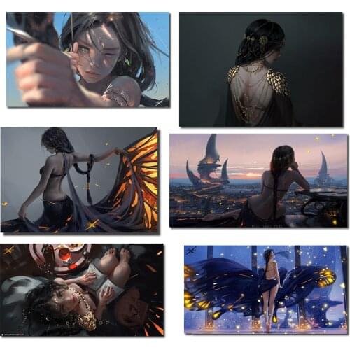 Impression Wind Chime Princess Butterfly Dance Amine Poster Canvas Painting Modern Artist Home Decorative Wall Art Painting