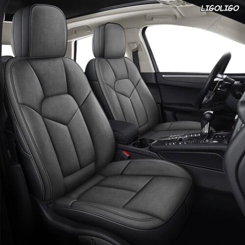 LIGOLIGO Custom Leather car seat cover set For Dodge Caliber Avenger Journey challenger Automobiles Seat Covers cars seat style