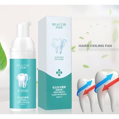 60g Teeth Whitening Mousse Tooth Whitening Cleaning White Teeth Oral Hygiene Toothpaste Bleaching Remove Stains Dental Tool
