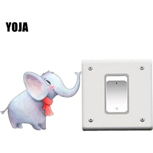 YOJA A Cute Elephant Baby Switch Sticker Interesting Beautiful Design Wall Sticker Room Decor Interesting Colored Cool 8SS0875
