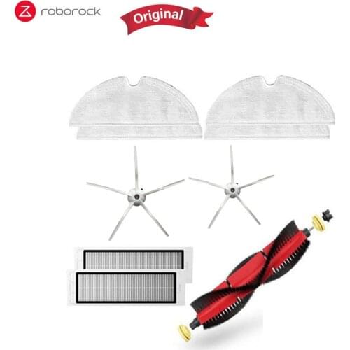 Original Detachable Main Brush Silicon Side Brush HEPA Filter Mops Cloths Accessories For Roborock S5 Max S6 S50 S6 MaxV S4 E4