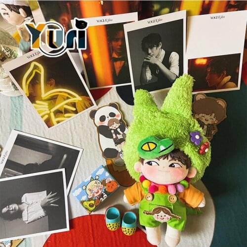 Plush Hat Dinosaur Suit Green Ears Costume Doll Clothes For Star Idol 20cm Doll Clothing Cosplay Sa YZ