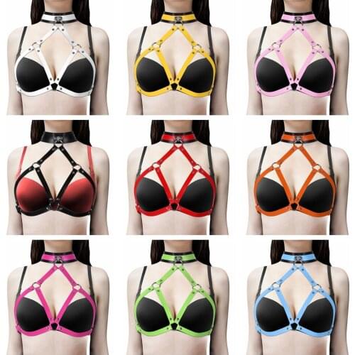 Punk Gothic Harness Fashion Adjust Handmade PU Leather Harness Belts Body Bondage Straps Chest Stylish Accessorie Bdsm Rave Wear