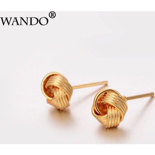 WANDO Small Luxury Lovely Kid Baby Little Girls Jewellery Security Safety Princess Round Gold Color Huggies earrings Gift E51