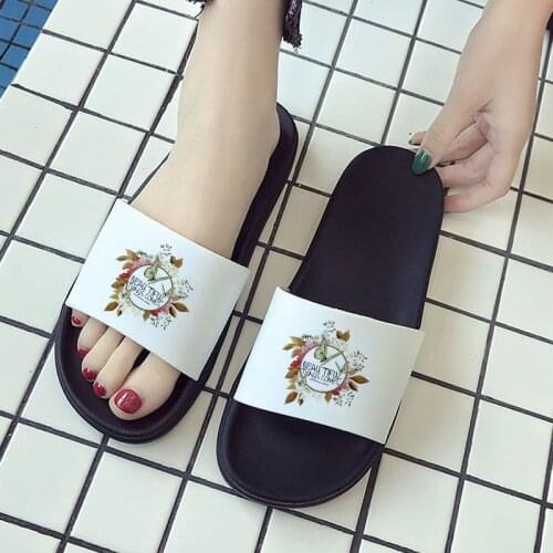 Summer Beach Fashion Open Toe Slippers Ins Home Sandals 2021 women slippers Vouge Pattern Flip Flops