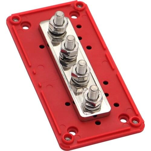 Power Distribution Block Heavy Duty Bus Bar Box with 5/16in M8 Terminal Studs 48V 300A for Car RV Truck Marine Boat