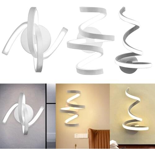 Modern Spiral LED Wall Light Wall Mounted Light Home Bedside Aisle Lighting Bedroom Living Room Stairs Decorative Art Lamp