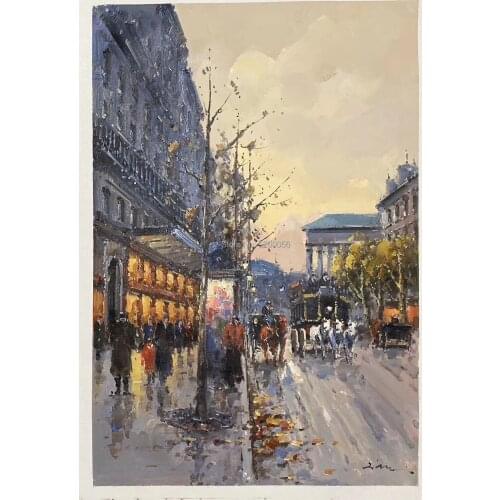 Busy Tot SELL City Thick Knife Living Room Restaurant Interior Decoration Picture Wall Art Hand Painted Oil Painting