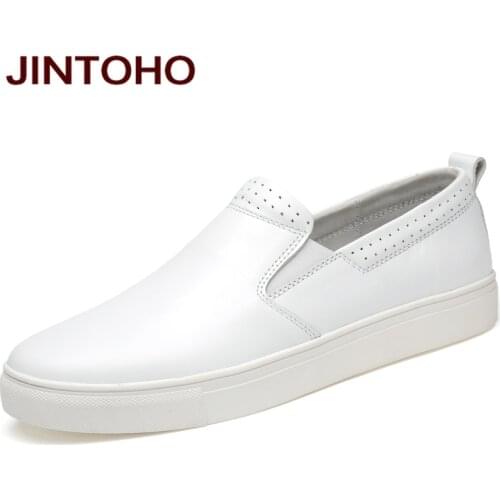 JINTOHO Real Leather Men Soft Leather Shoes Slip On Men Loafers Genuine Leather Brand Men Casual Shoes Flats Moccasins