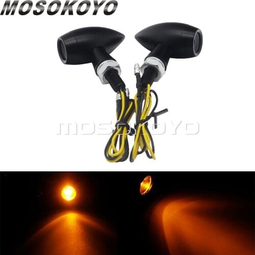 2pcs Universal Aluminum Turn Signal Indicator 8mm Front Rear Motorcycle Blinker Light for HARLEY Cruiser Bobber Racer Custom