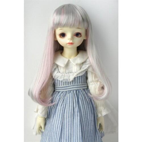 JD319B 8-9inch 21-23CM Long Straight with curls tails full Bangs Synthetic mohair 1/3 SD BJD doll wigs