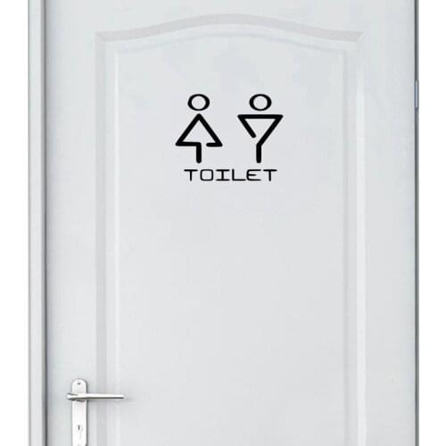 YOJA 22*17.7CM Funny Toilet Sign Man Woman Door Decal Wall Sticker Black Graphical Accessories A40465