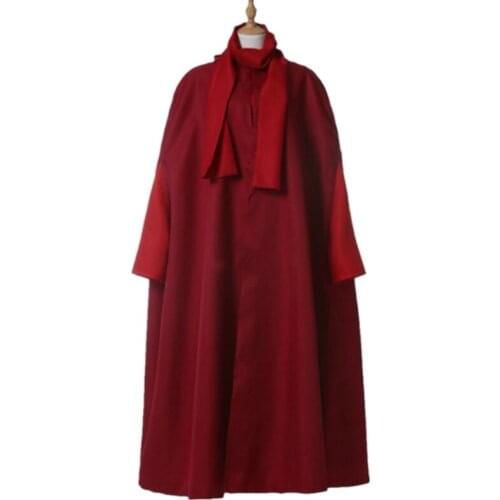 June Osborne Cosplay Costume Maid Women Red Dress Set Halloween Party Costume