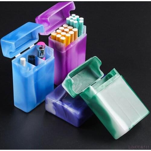 1 Piece Cigarette Case With Compartments Portable Plastic Cigarette Storage Case Box