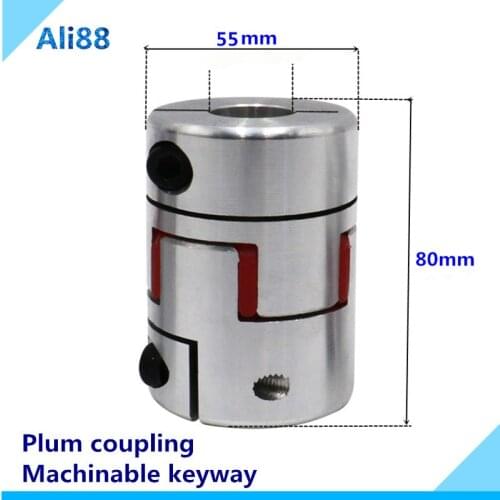 1pcs cnc Flexible plum clamp Coupler D55 L80mm Shaft Coupling motor shaft adapter гибкая муфта