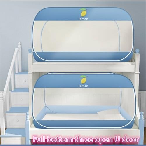 Summer Yurt Mosquito Net For ChildrenS Bunk Bed Full Bottom Three Doors Anti-Mosquito Bed Tent Foldable Encryption Anti-Fall Cu