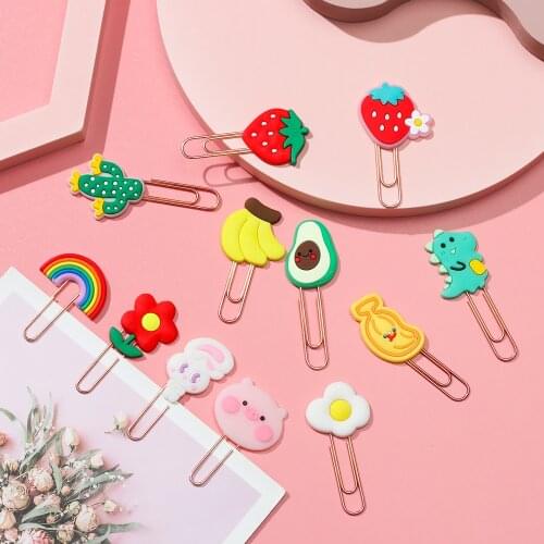 1Pc Cute Cartoon Animals Bookmarks for Kids Panda Fruit Book Mark Paper Clips Student Stationery Gift School Office Supplies