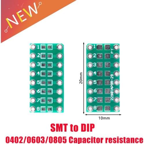 20Pcs Transfer Board Adapter PCB Pinboard SMT SMD to DIP 0402/0603/0805 capacitor resistance LED SMT to DIP