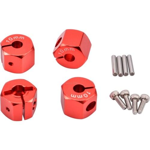 4pcs/lot 10mm Thickness Hex 12mm Aluminum Wheel Hex Drive Adaptors and Pins Alloy Metal For 1:10 RC Car Wheels Rim