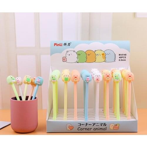 40 pcs/lot Cartoon Sumikko Gurashi Gel Pen Cute 0.5 mm black ink Signature Pen School Office writing Supplies Promotional Gift