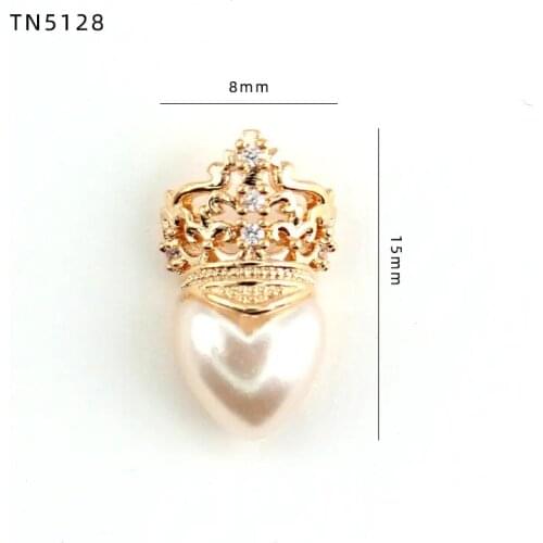 5pcs TN5128 Crown Alloy Zircon Nail Art Crystals decor jewelry Rhinestones nails accessories supplies nail decorations charms
