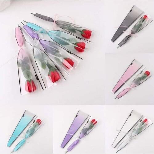 5pcs Festival Gift Packaging Bag Flowers Packaging Single Rose Branch Packaging Bag For Rose Bouquet Flower Packaging