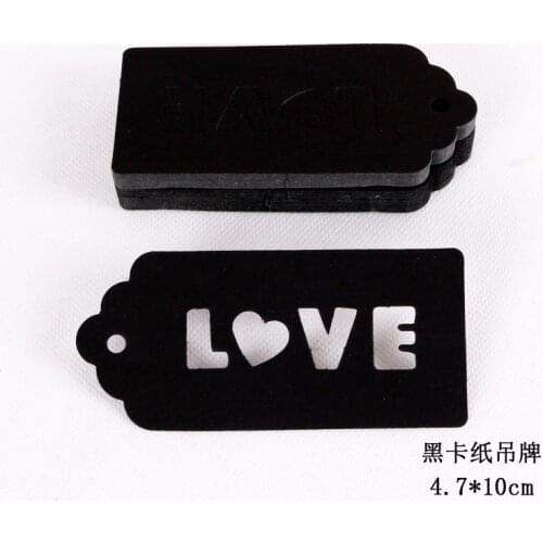 50PCS LOVE Black White Brown Paper Tags Kraft Paper Card Labels DIY Scrapbooking Crafts Hang Tags Christmas Party Favors Cards